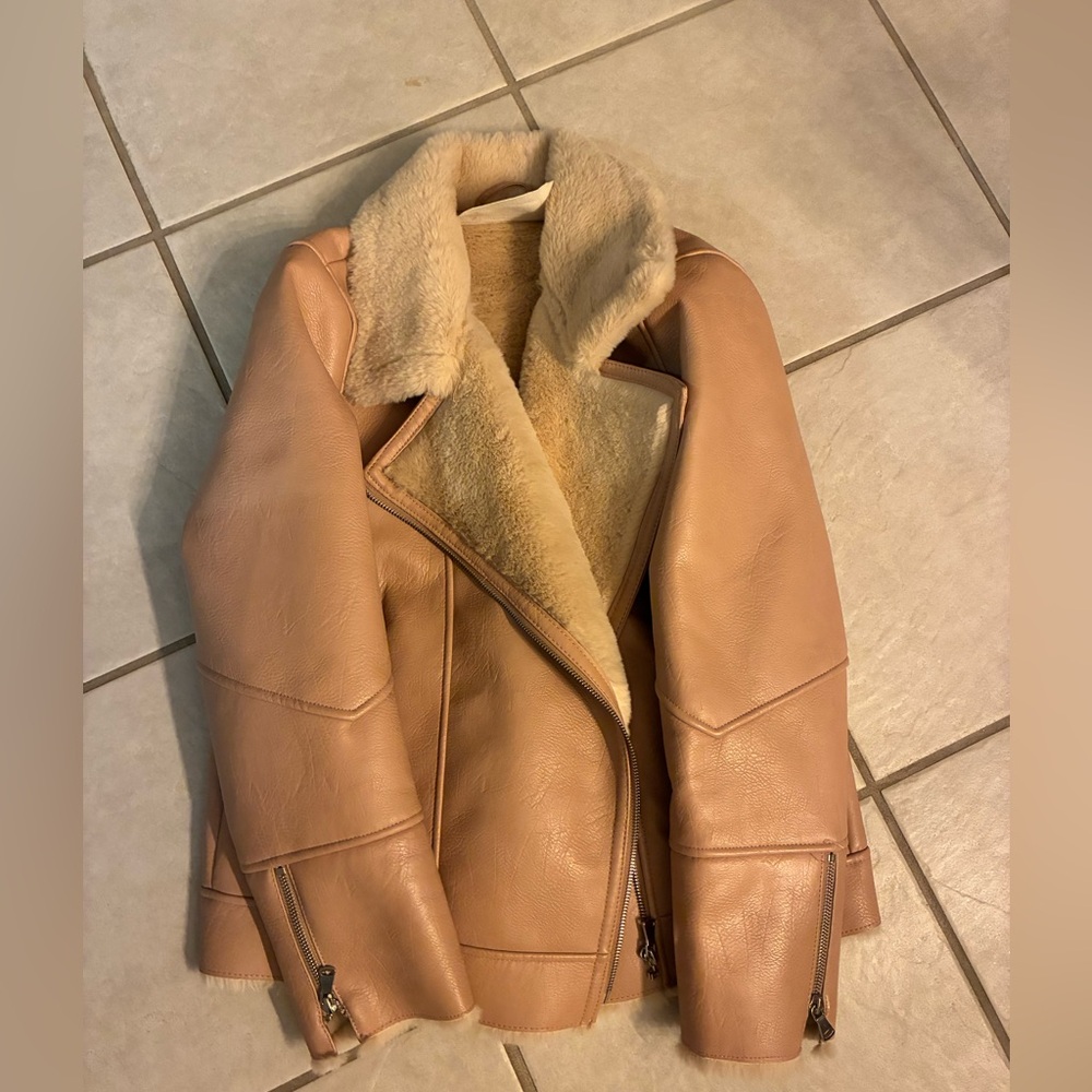 Zara Kids Tan/beige/pink Pea Coat